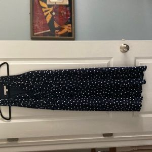 Navy polka dot v neck dress